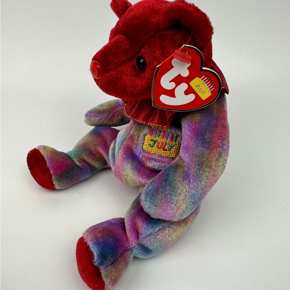 TY BEANIE BABIES  HAPPY BIRTHDAY "JULY" THE BEAR. MWMT NOW RETIRED - Picture 3 of 5